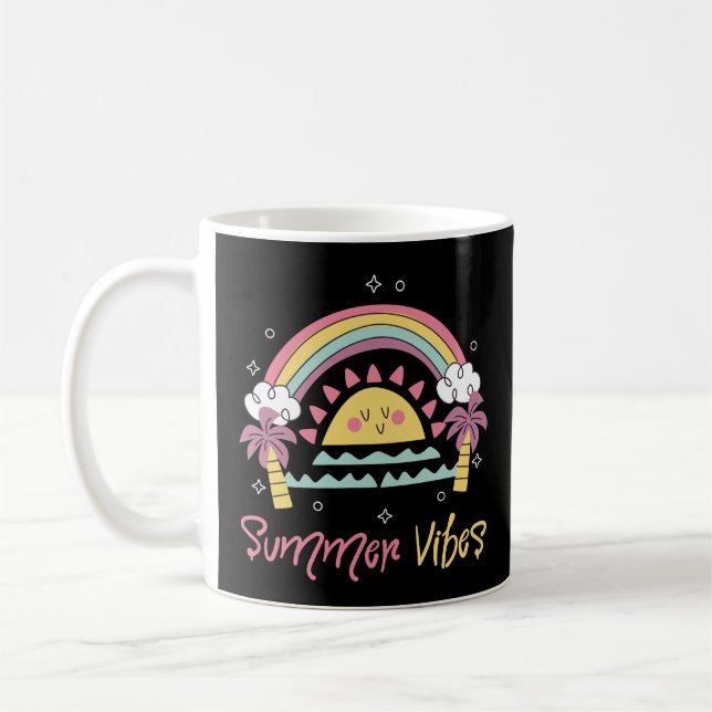  Summer Vibes : Cute Summer Design Outfit Coffee Mug (Left)