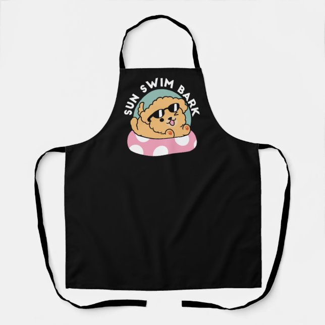 Summer Vibes Dog – Floating Puppy with Sunglasses Apron (Front)