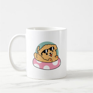 Summer Vibes Dog – Floating Puppy with Sunglasses Coffee Mug