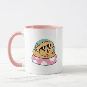 Summer Vibes Dog – Floating Puppy with Sunglasses Mug