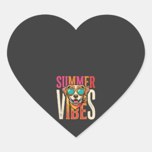 Summer Vibes Dog Sunglasses Heart Sticker