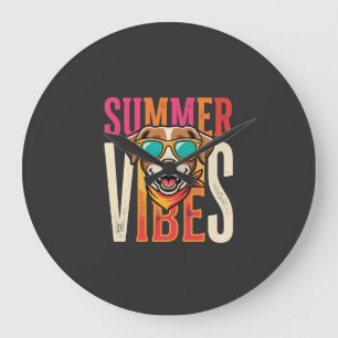 Summer Vibes Dog Sunglasses Large Clock