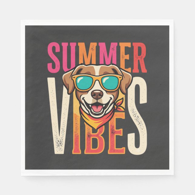Summer Vibes Dog Sunglasses Napkin (Front)