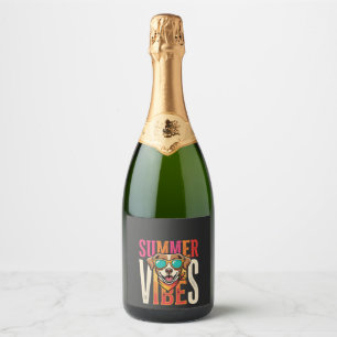 Summer Vibes Dog Sunglasses Sparkling Wine Label