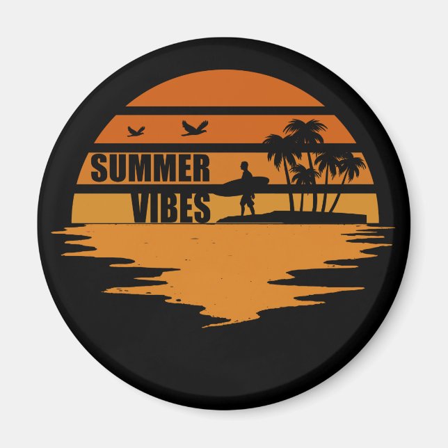 Summer vibes family vacation magnet (Front)