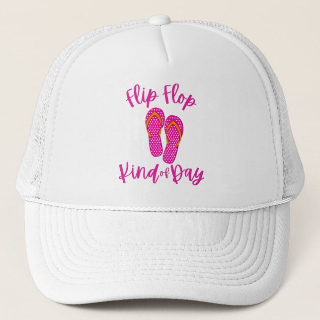 Summer Vibes Flip Flop Kind Of Day 🩴 Trucker Hat (Front)
