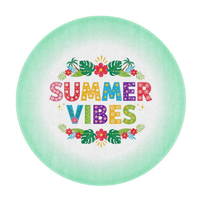Summer Vibes Floral Design-54504 Cutting Board (Front)