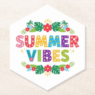 Summer Vibes Floral Design-54504 Hoodie Paper Coaster