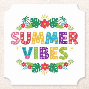 Summer Vibes Floral Design-54504 Hoodie Paper Coaster