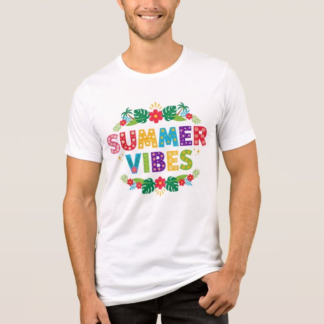 Summer Vibes Floral Design-54504 Tri-Blend Shirt (Front)