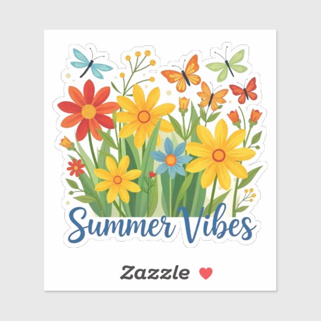Summer Vibes Floral with Butterflies (Sheet)