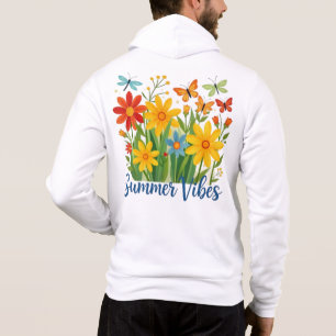 Summer Vibes Floral with Butterflies Hoodie