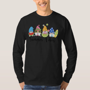 Summer Vibes Gnomes Beach Cute Party Hello Summer T-Shirt