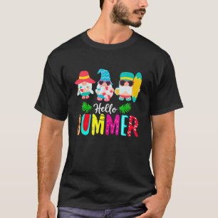 Summer Vibes Gnomes Beach Cute Party Hello Summer T-Shirt