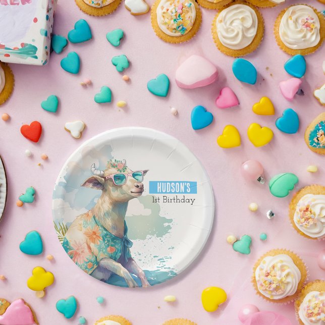 Summer vibes Goat -  Birthday Party - Paper Plate (Creator Uploaded)