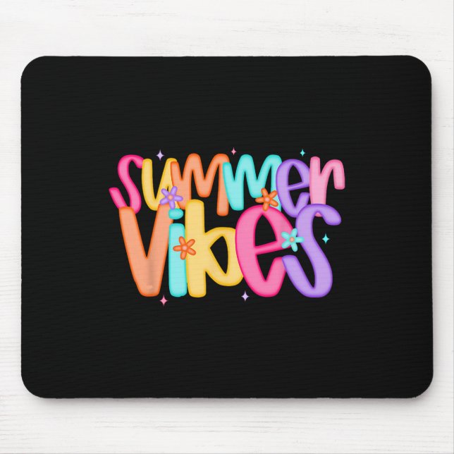 Summer Vibes Hawaii Beach Sunshine Funny Summer Va Mouse Pad (Front)