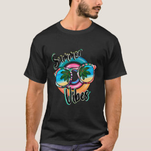 Summer Vibes Hello Summer Ocean Palm Tree Sunset 1 T-Shirt