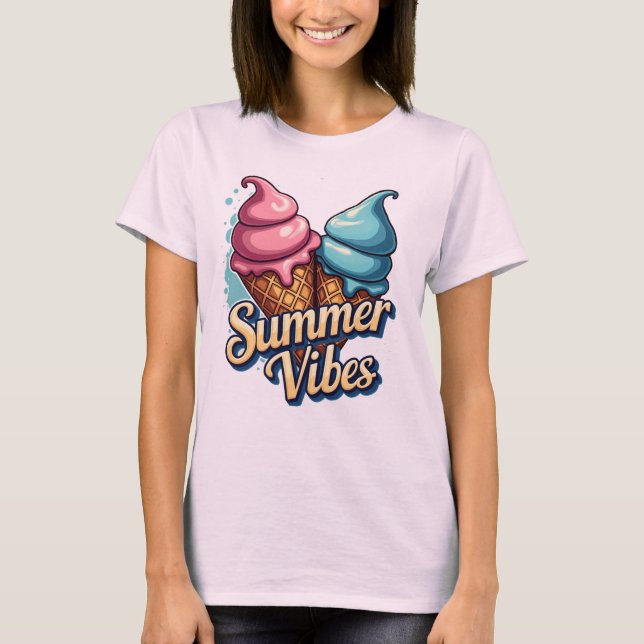 Summer Vibes Ice Cream Graphic T-Shirt (Front)