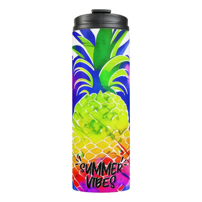 SUMMER VIBES IN WATERCOLOR THERMAL TUMBLER (Front)