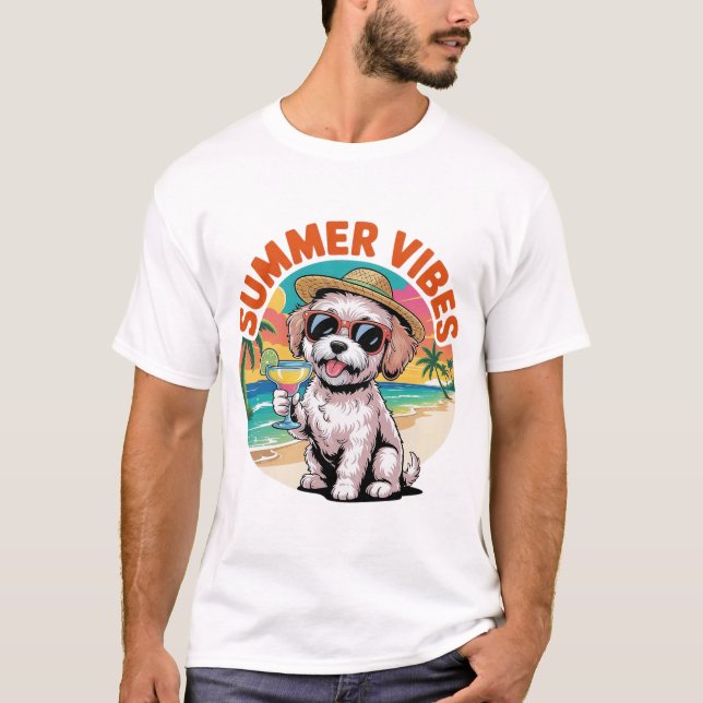 Summer Vibes Maltipoo T-Shirt (Front)