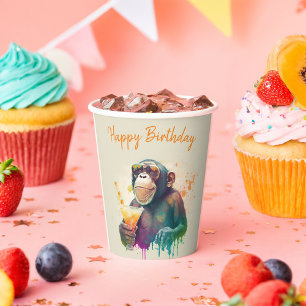 Summer vibes Monkey - Birthday  Paper Cups