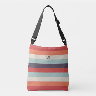 Summer Vibes Monogrammed Stripe Pattern Crossbody Bag