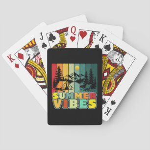 summer vibes nature camping vacation adventure playing cards