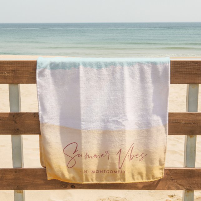 Summer Vibes | Ombre Beach Sun & Sand Monogram Beach Towel (Creator Uploaded)