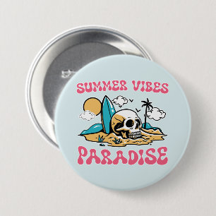 Summer Vibes Paradise - Skull 7.5 Cm Round Badge