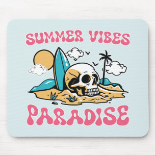 Summer Vibes Paradise - Skull Mouse Pad