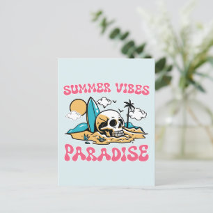 Summer Vibes Paradise - Skull Postcard