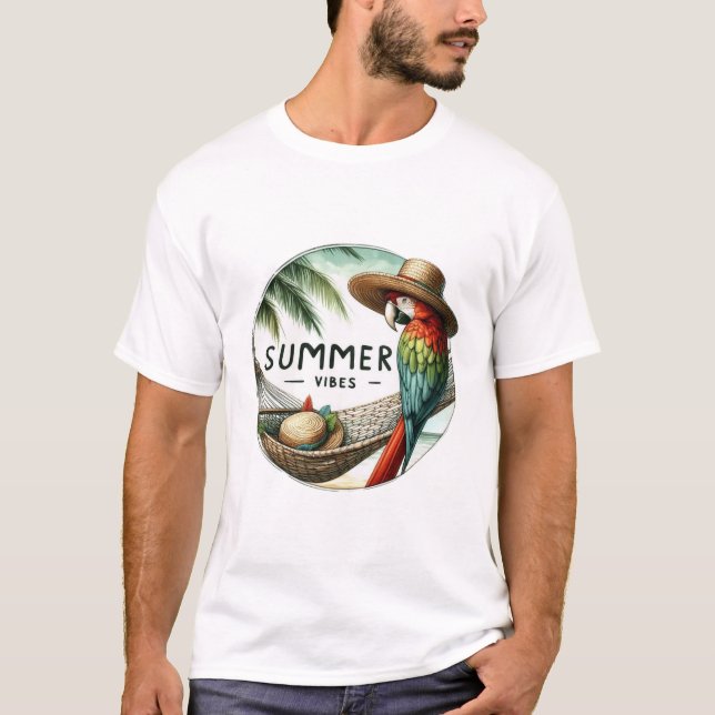 summer vibes parrot tshirt (Front)