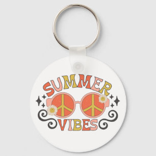 Summer Vibes Peace Sunglasses Key Ring
