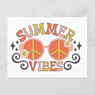 Summer Vibes Peace Sunglasses Postcard