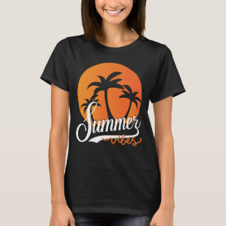 Summer Vibes Retro Sunset And Palm Trees Women's T-Shirt