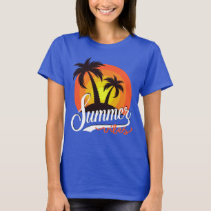 Summer Vibes Retro Sunset And Palm Trees Women's T-Shirt
