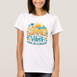 Summer Vibes Shirt Sun Salt Smiles Beach Tee
