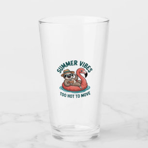 Summer Vibes Sloth Funny Lazy Float 2 Glass