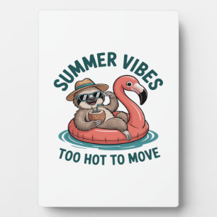 Summer Vibes Sloth Funny Lazy Float 2 Plaque