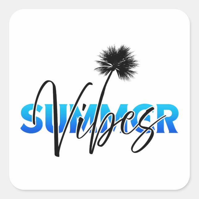 summer vibes square sticker (Front)