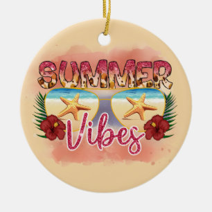 Summer Vibes   Starfish   Coastal Beach Ceramic Tree Decoration