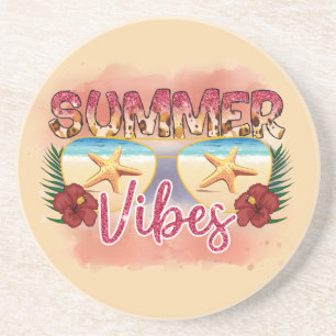 Summer Vibes   Starfish   Coastal Beach Coaster