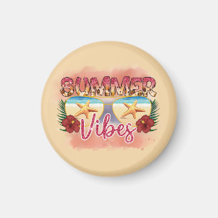 Summer Vibes   Starfish   Coastal Beach Magnet