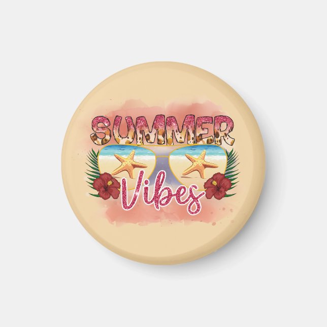 Summer Vibes | Starfish | Coastal Beach Magnet (Front)