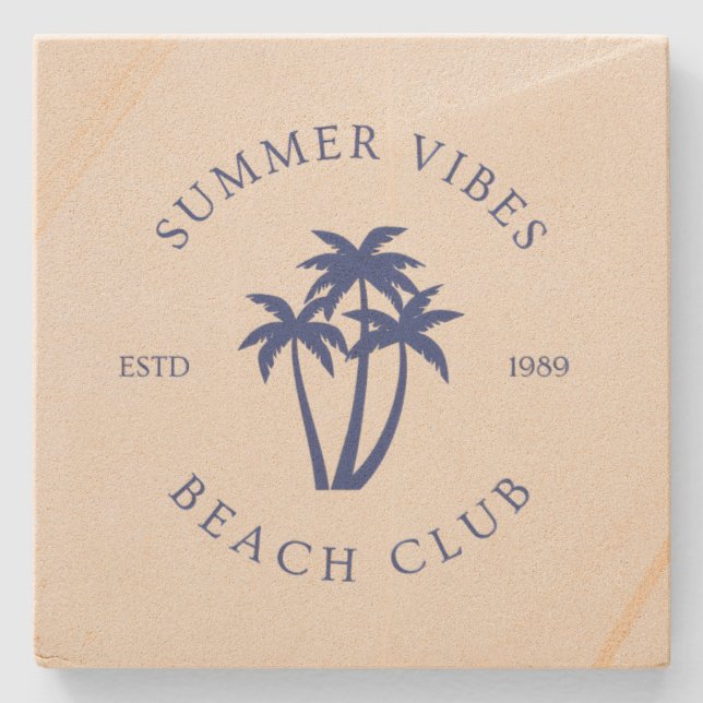 Summer Vibes Stone Coaster (Front)