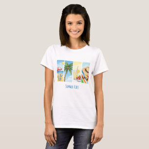 Summer Vibes Sublimation T-Shirt Retro Beach Sce