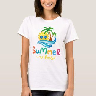 Summer Vibes Sun And Palm Trees Women's T-Shirt