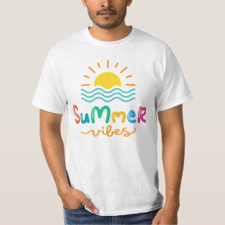 Summer Vibes Sun And Sea Men's White T-Shirt