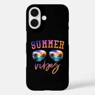 Summer Vibes Sunglasses With Palm Tree Funny Beach iPhone 16 Case