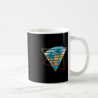 Summer Vibes Sunset Palm Trees Beach Retro Tropica Coffee Mug